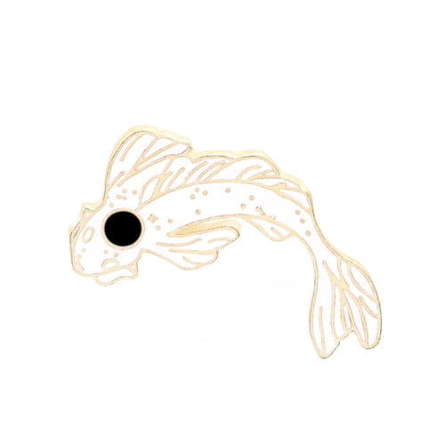 Black GLOA Brooch Pin,Unisex Cartoon Goldfish Carp Fish Enamel Bag Badge Accessory Gift