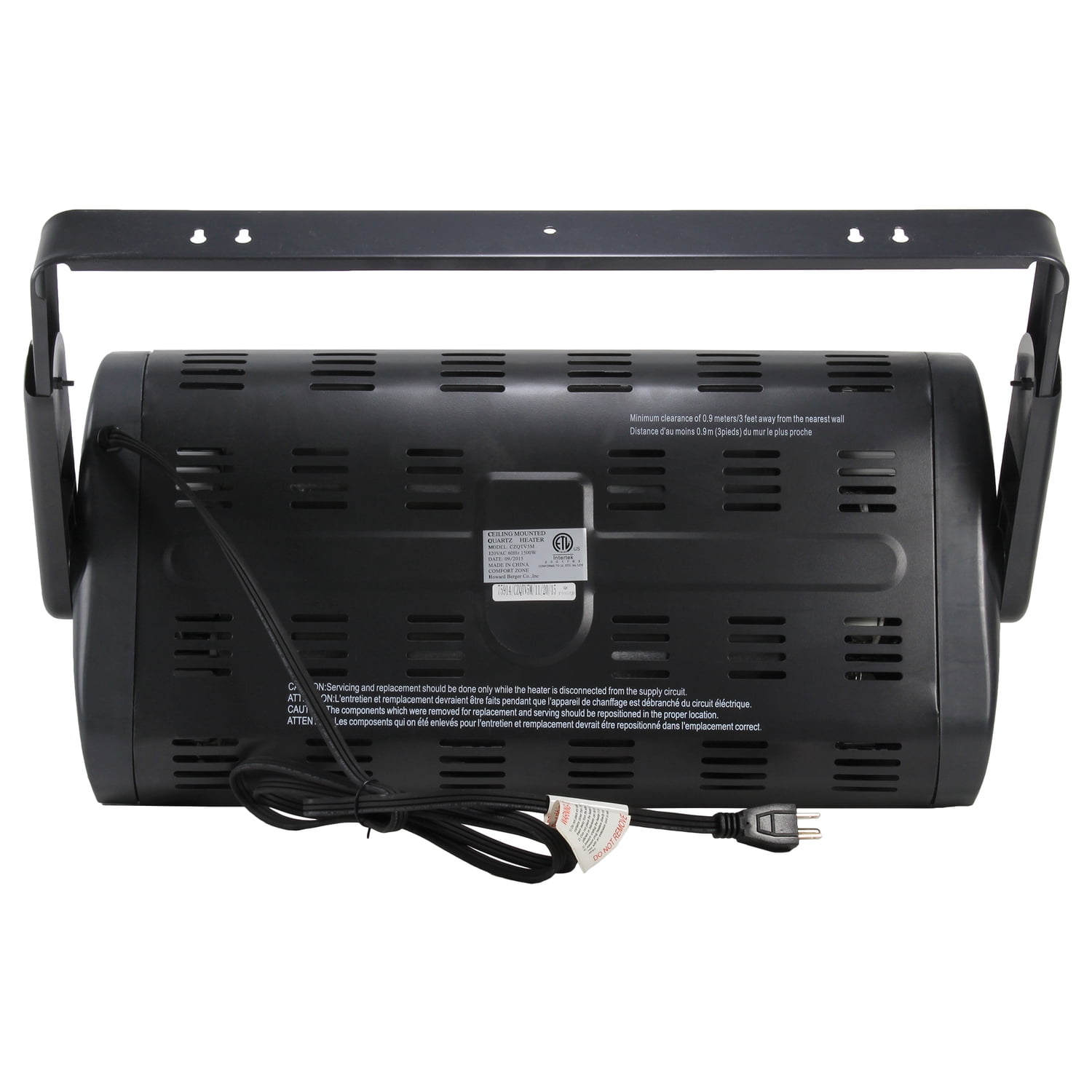 Comfort Zone Czqtv5m Ceiling Mounted Quartz Infrared Heater Shelly