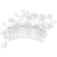 thumbnail image 4 of Bamboohart 1Set Decorative Hair Comb Silver Flower Shape Plastic And Metal For Wedding, 4 of 8