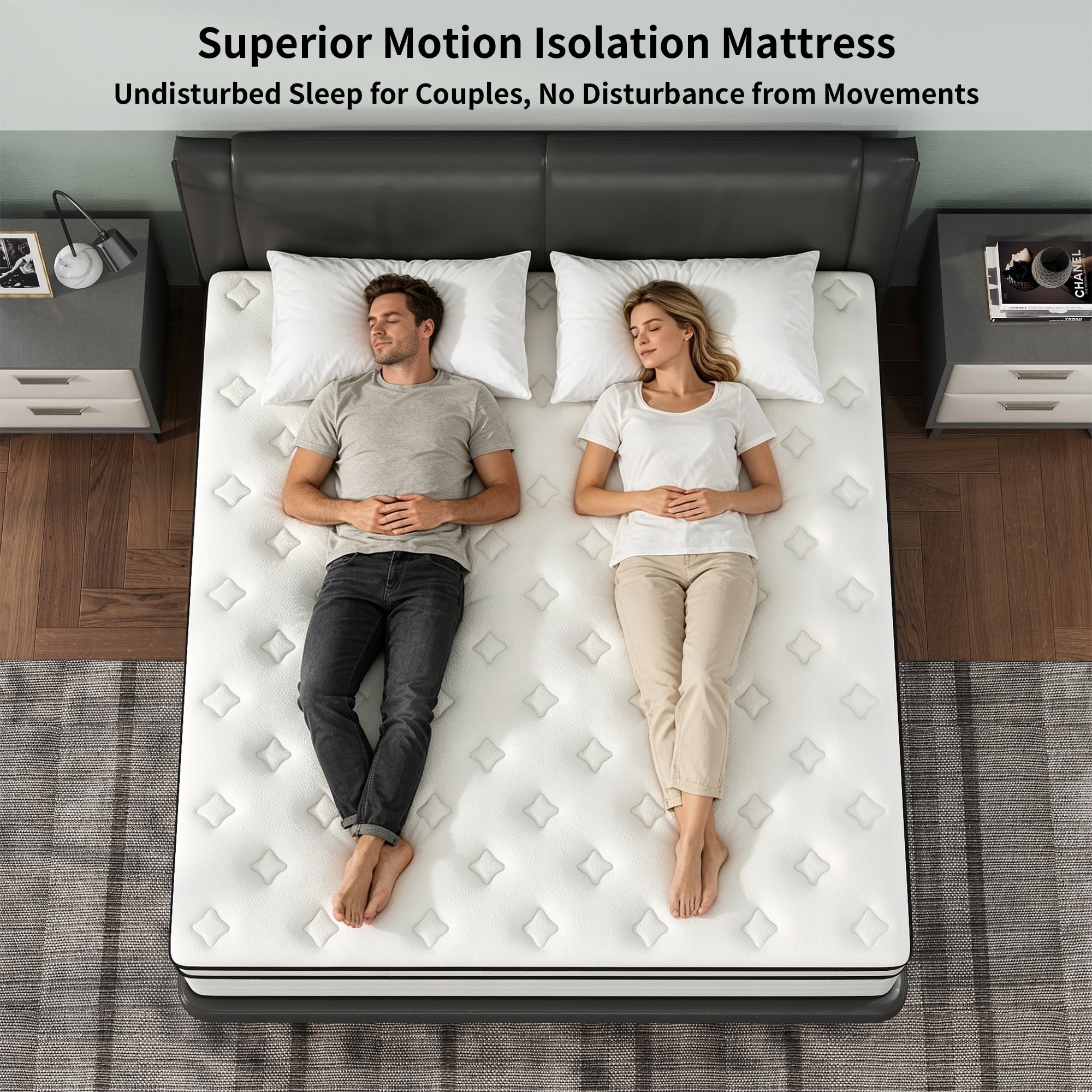 CICIMLU 14 inch King Mattress,Medium Firm Hybrid Mattress in a Box,Adult