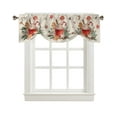 thumbnail image 3 of Christmas Poinsettia Gingerbread Man Window Curtain for Living Room Christmas Kitchen Cabinet Tie-up Valance Curtain Rod Pocket, 3 of 6