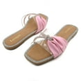 thumbnail image 4 of GJPBGK Women’s Flat Sandals Bow Slide Sandals Square Toe Summer Slip-On Shoes with Clear Straps for Party or Casual Wear, 4 of 5