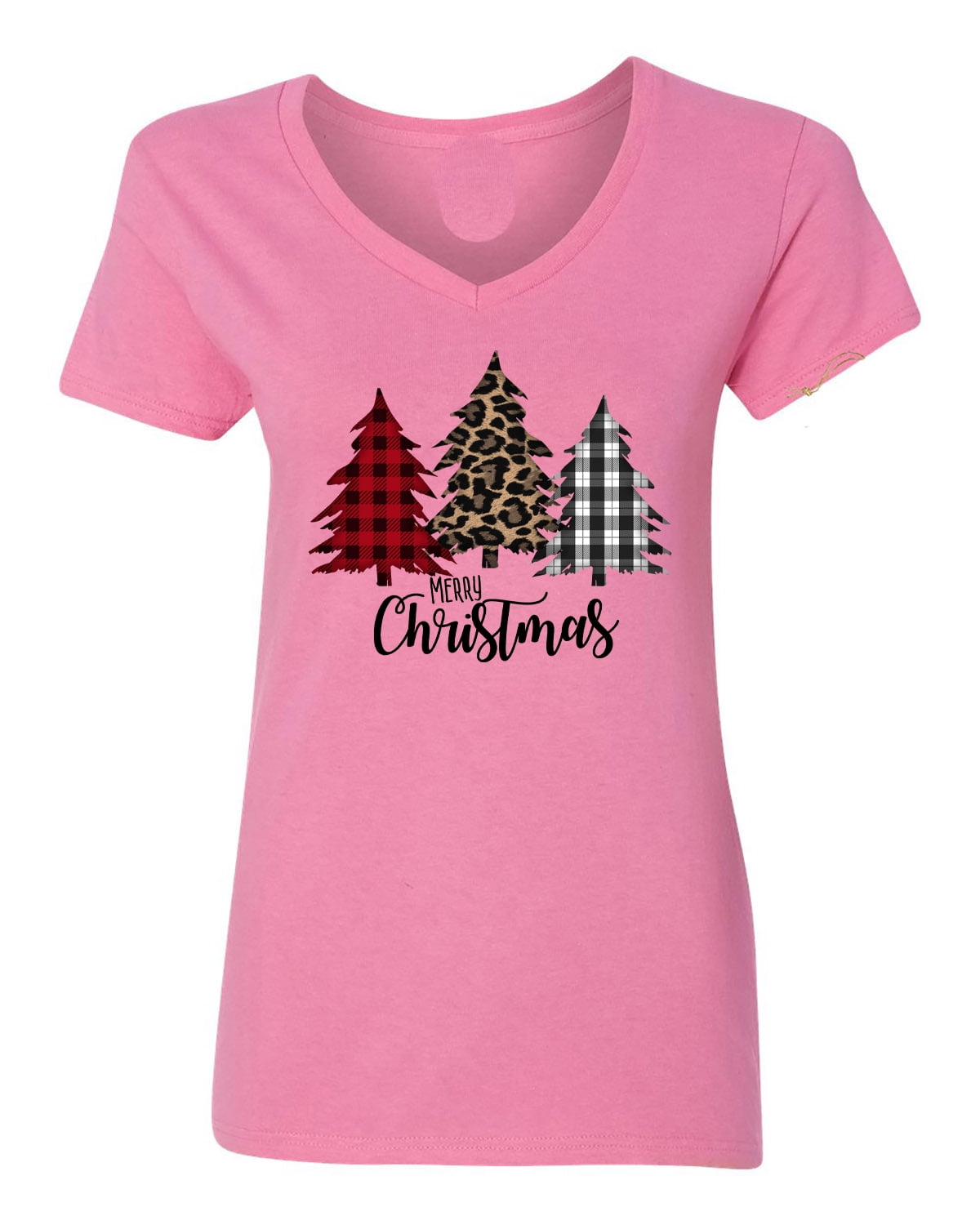Plaid Christmas Tree Leopard Print 