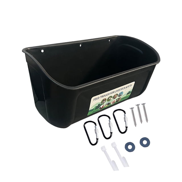 Popular! FEED TROUGH FOR LIVESTOCK &PETS Feeder Automatic,feeding Chickens, Ducks And Goats Large Capacity Hanging Fence Feed Trough