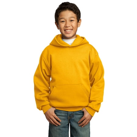 Port & Co Teen Unisex Regular Plain Long Sleeves Sweatshirt Gold X-Large