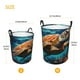 thumbnail image 3 of Fotbe Colorful Flower Sea Turtle Cesto de Ropa con Asas, Cesto Impermeable de Gran Capacidad, Bolsa de Lavado para Dormitorio, Cesto de Ropa con Ruedas y Asas-Small, 3 of 6