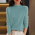 thumbnail image 5 of Womens Turtleneck Sweater Lightweight Polyester Knitwear Long Sleeve Pullover Tops Office Casual Winter Clothing, 5 of 9