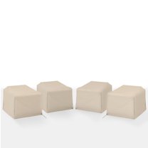 Crosley Furniture Covers Traditional Vinyl Outdoor Chair Cover in Tan (Set of 4)