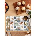 thumbnail image 2 of Summer Ocean Starfish Shell Conch Flower Leaves Placemats Set of 4,Wipeable Washable Table Mats for Dining Tables,Vintage Stamps Place Mats for Kitchen Event Party Tabletop Decor, 2 of 7