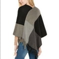 thumbnail image 3 of SWSMCLT Women's Plaid Sweater Poncho Casual Wrap Tassel Fringe Crochet Knit Ponchos and Wraps Soft Winter Warm Blanket Shawl Pashmina Cape Sweater Grey One Size, 3 of 3