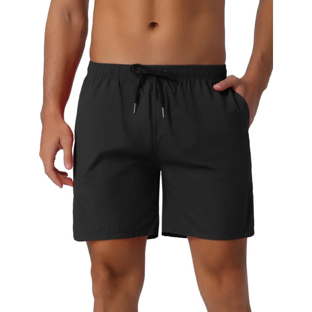 Pantalones cortos de verano para hombres INSPIRE CHIC para el Día del Padre, con cintura elástica y cordón, pantalones cortos de surf 32 negro