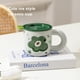 thumbnail image 4 of Toystoory Taza de cerámica con tapa para café y agua, bonitas tazas con diseño de flores, recipiente para desayuno, asa para taza, suministros Juegos de servir café y té Verde, 4 of 6