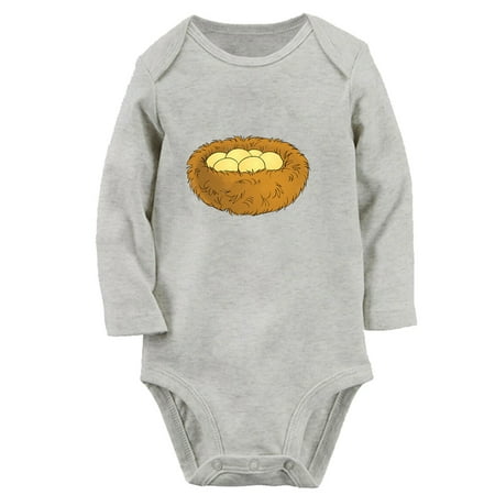 

Babies Nature Nest Pattern Rompers Newborn Baby Unisex Bodysuits Infant Jumpsuits Toddler 0-12 Months Kids Long Sleeves Oufits (Gray 6-12 Months)
