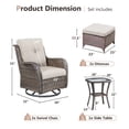 thumbnail image 2 of Giantfurnni 5 Piece Wicker Patio Furniture Set, Outdoor Swivel Rocker Chairs Set of 2 with Ottomans and Side Table, All Weather Outdoor Conversation Set for Porch Pool, 2 of 11