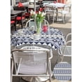 thumbnail image 5 of Outdoor Tablecloth with Umbrella Hole for Patio/Picnic/Party/Camping, Boho Blue Striped Waterproof Table Cloth Round Cover Washable, Ethnic Tribe Southwestern Diamond (Dia 54"), 5 of 9