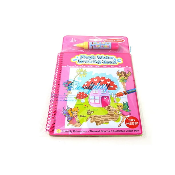 Inteprter Libro mágico reutilizable para pintar con agua, dibujo de dibujos animados, garabato para niños, juguete educativo para edades tempranas, libro pinturas No.04