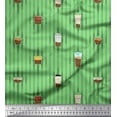 thumbnail image 1 of Soimoi polyester Crepe Fabric Stripe & Drinks Summer Designs Print Fabric by Yard 42 Inch Wide, 1 of 1