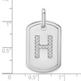 thumbnail image 2 of Diamond2Deal 14K Gold Gold Diamant Initiale H Dog Tag Charme pour Femmes (W - 0.7 Pouce), 2 of 4