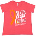 thumbnail image 3 of Inktastic Never Stop Fighting Leukemia Awareness Orange Ribbon Women's Plus Size T-Shirt, 3 of 5