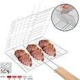 thumbnail image 5 of OYIGU Foldable Barbecue Grilling Basket, Stainless Steel Large Folding Grilling Net, Portable Outdoor Camping BBQ Rack for Fish, Meat, Vegetables, 5 of 7