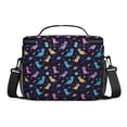 thumbnail image 3 of Dinosaur and Planet Black Pattern Insulated Lunch Box for Women Men, Medium Leakproof Cooler Bag with Adjustable Strap, 10"x6.7"x8", 3 of 6