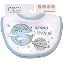 Neat Solutions 3 Pack Boy Print & Solid Infant Milk Bibs