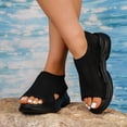 thumbnail image 3 of Rokment Women's Walking Sandals Lightweight Comfortable Mesh Cut-Out Open Toe Memory Foam Thick Sole Athletic Nursing Tennis Non Slip Work Sneakers Summer Shoes Black Size 6.5, 3 of 6