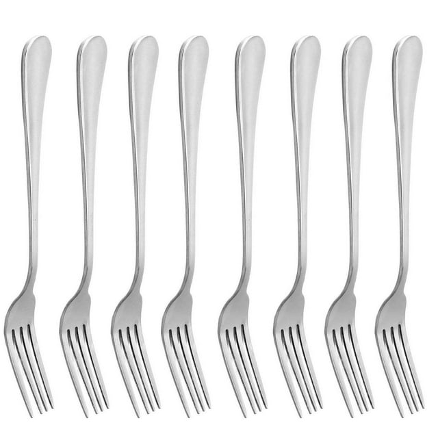 Tenedores para cena, tenedores para cena de acero inoxidable de alta resistencia 18/10, juego de 8, 8 pulgadas