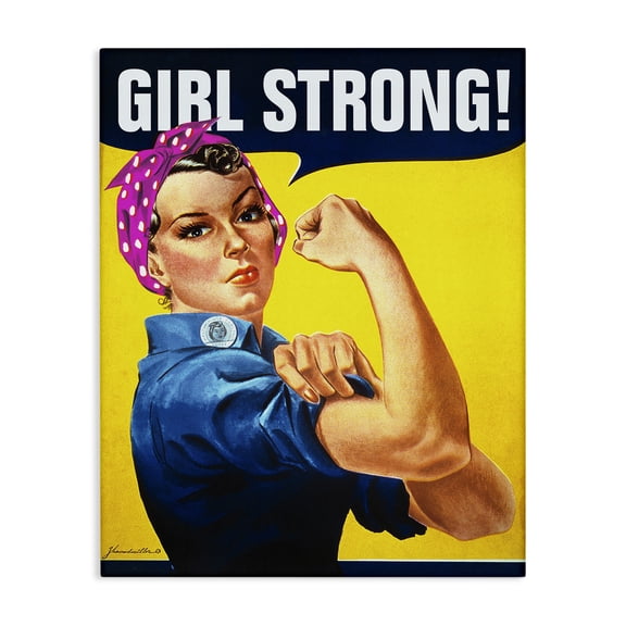 Stupell Industries Victorian Girl Strong Vintage Poster Canvas Art, 16 x 20, by Retrorocket Studio