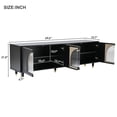 thumbnail image 5 of Miekor Furniture Contemporary TV Stand with Adjustable Shelves for TVs Up to 78'', Stylish Media Console with Gold Handles and Arch Fluted Glass Doors, Delicate Entertainment Center B3A590, 5 of 8
