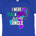 thumbnail image 4 of Inktastic Suicide Prevention I Wear Teal and Purple for My Uncle Boys or Girls Baby Bodysuit, 4 of 5