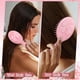 thumbnail image 4 of Cepillo mini a granel de 6 piezas con cepillo desenredado de viaje con lazo, cepillo pequeño rosa coqueto para cabello seco y mojado, regalo para mujeres, regalos para fiesta (rosa), 4 of 6