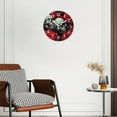 thumbnail image 3 of 12 Inch Wall Clock Battery Operated Silent Clock Decorative for Office, Kitchen, Outdoor, Living Room，Skull and Rose Theme Graceful, 3 of 4