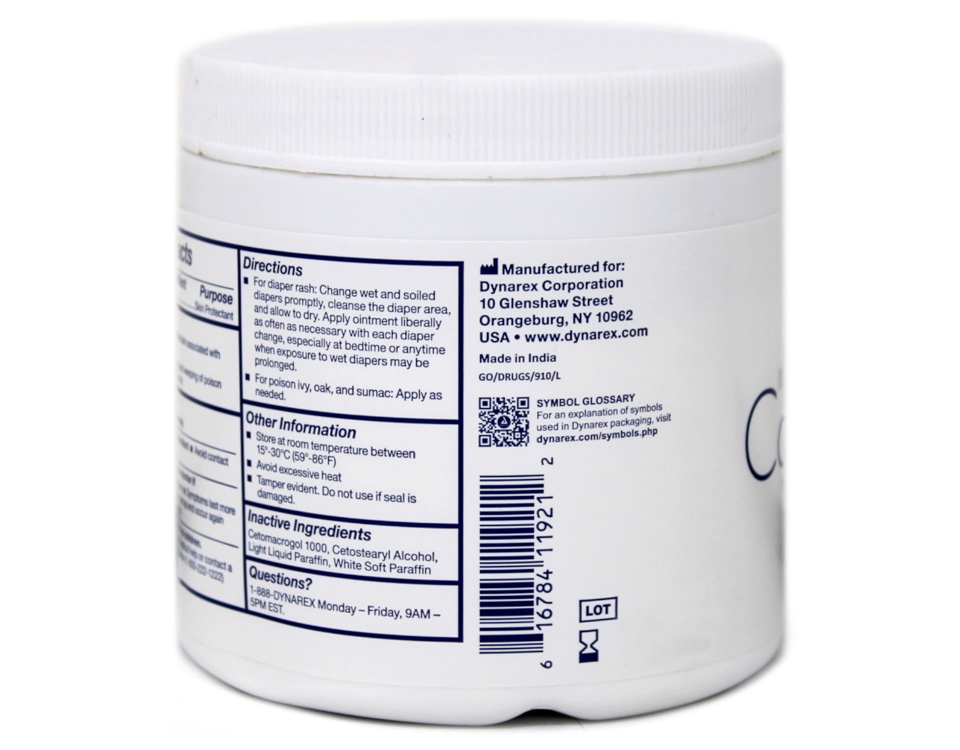 Dynarex Zinc Oxide Ointment 15 oz jar - 1 ea (Pack of 4)