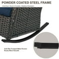 thumbnail image 6 of PARKWELL Outdoor Wicker Rocking Chair - Rattan Patio Rocker Chairs with Cushions and Steel Frame - Set of 2 - Blue, 6 of 10
