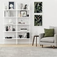 thumbnail image 2 of Nathan James Theo Industrial 5-Shelf White Ladder Bookcase with White Open Shelves and White Metal Frame, 2 of 9