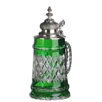 Crystal German Beer Stein 0.5 liter tankard, beer mug