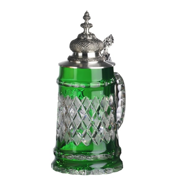 Crystal German Beer Stein 0.5 liter tankard, beer mug