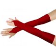 thumbnail image 1 of Girls' Boys' Adults' Stretchy Spandex Fingerless Over Elbow Cosplay Catsuit Opera Long Gloves, Burgundy, 1 of 3