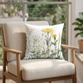 thumbnail image 4 of 26x26 Pillow Covers Set of 2, Yellow Spring Floral Square Throw Pillow Covers for Couch/Sofa/Living Room, Summer Botanical Flowers Decorative Soft Pillowcases for Couch Throw Pillows, 4 of 9