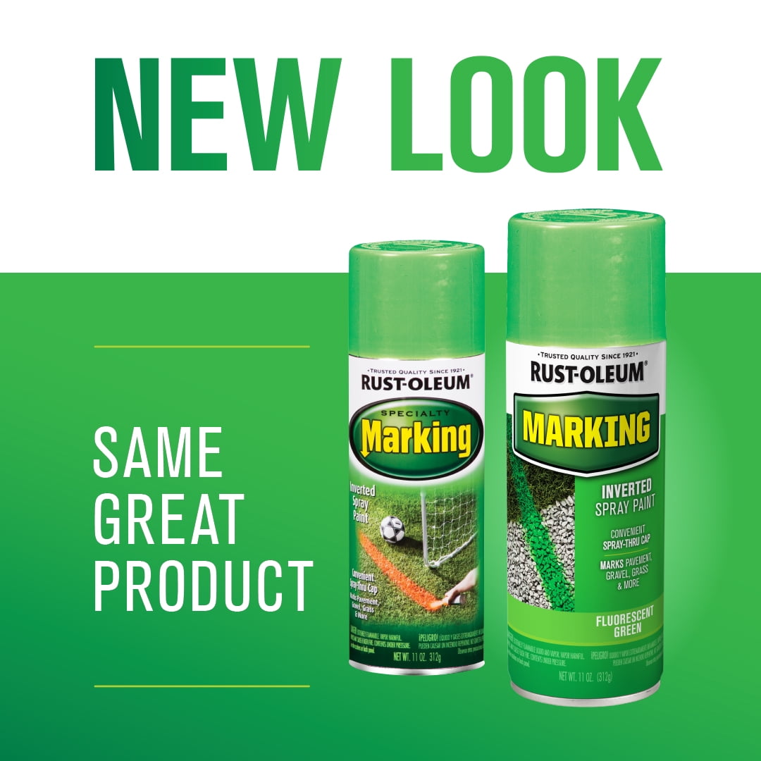 6 Pack, Fluorescent Green, Rust-Oleum Specialty Flat Marking Spray Paint- 11 oz