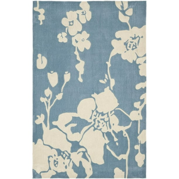 Safavieh Collection d'art moderne MDA621A Runner floral à la main, 2'6 "x 10 ', bleu / ivoire