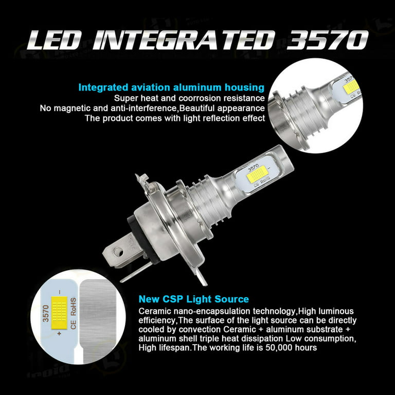 2X H4/HS1 LED Headlight Bulb Lamp For Honda NC700XD, NC700X, XR650L  2012-2015 