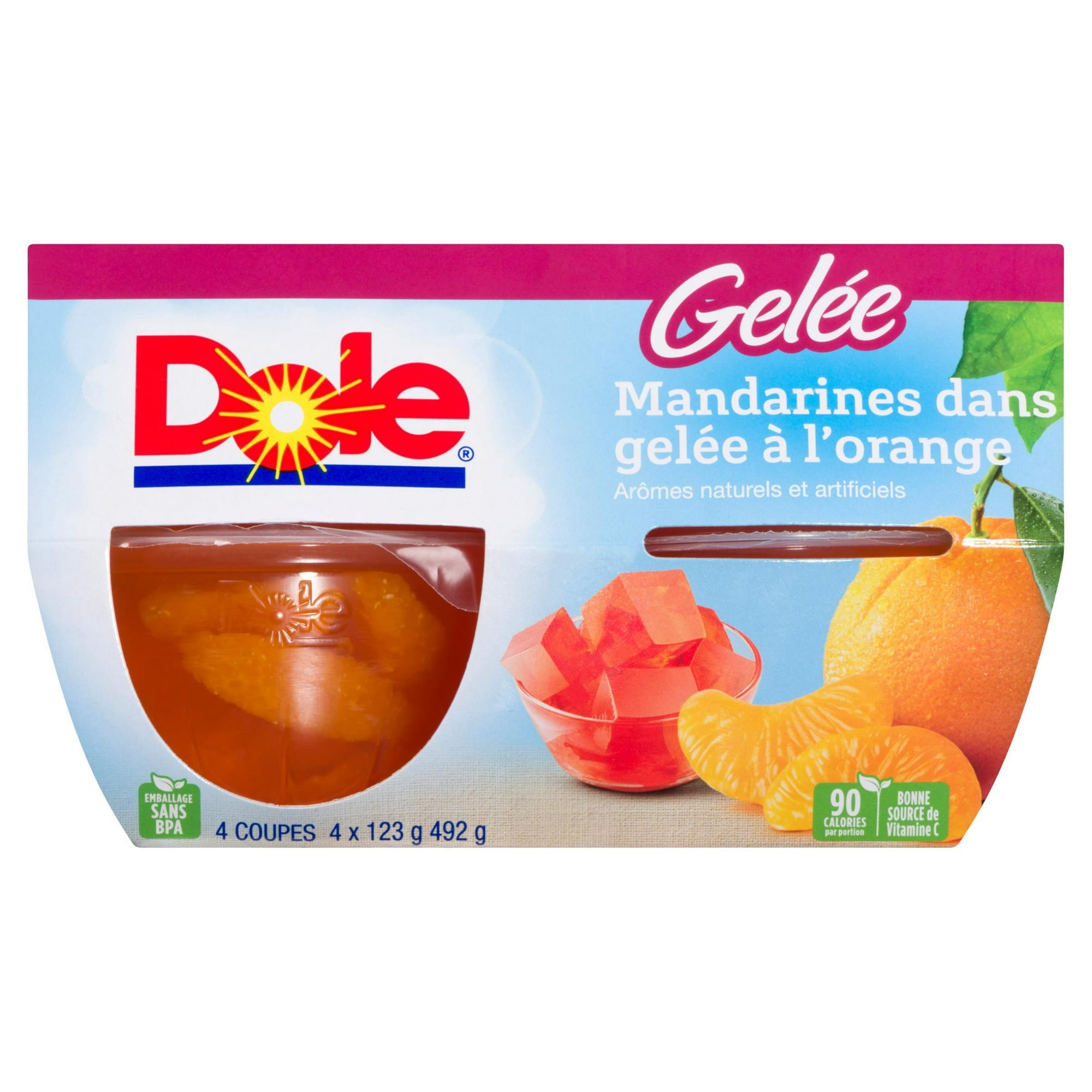 Dole Mandarins in Orange Gel, 4 Cups, 492 g