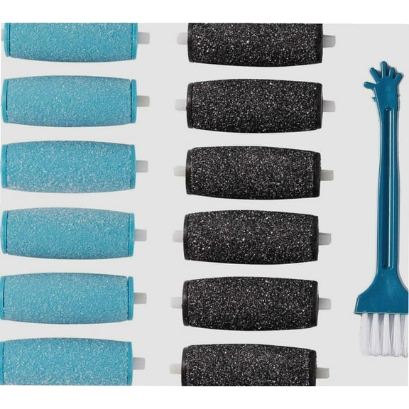 12PCs Replacement Rollers Compatible with Amope Pedi Perfect Wet&Dry Footfile (6Extra 6Regular(Blue))