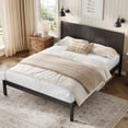 thumbnail image 2 of Dwelling Tales Bedroom Queen Bed Frame with Headboard, Solid Wood Bed Frame with Slat Support, Under Bed Storage, 15” Mattress Foundation Bedroom Furniture, No Box Spring Needed, Espresso, 2 of 11