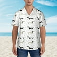 thumbnail image 4 of Balery Dachshund Dog Print Men's Hawaiian Shirts Short Sleeve Beach Shirt Relaxed Fit Vacation Button Down Shirts-, 4 of 9