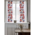 thumbnail image 4 of Blue Red 4th of July Curtains 54 Inch Length,Sheer Curtains for Bedroom Living Room Window Independence Day Flowers Red Blue Rod Pocket Drapes Kitchen Curtains Small Half Window 42"x54" 2 Panels, 4 of 6