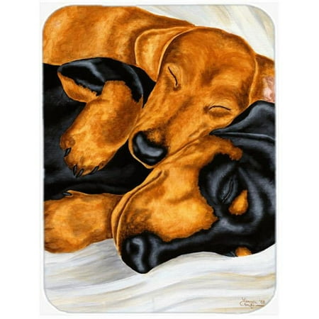 

Carolines Treasures Dachshund Snuggles Glass Large Cutting Board