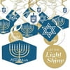 Big Dot of Happiness Happy Hanukkah - Chanukah Hanging Decor - Party Decoration Swirls - Set of 40